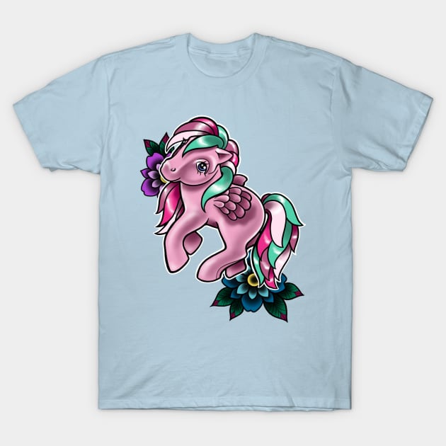 Pink Pony Power T-Shirt by Huldra Tattoo